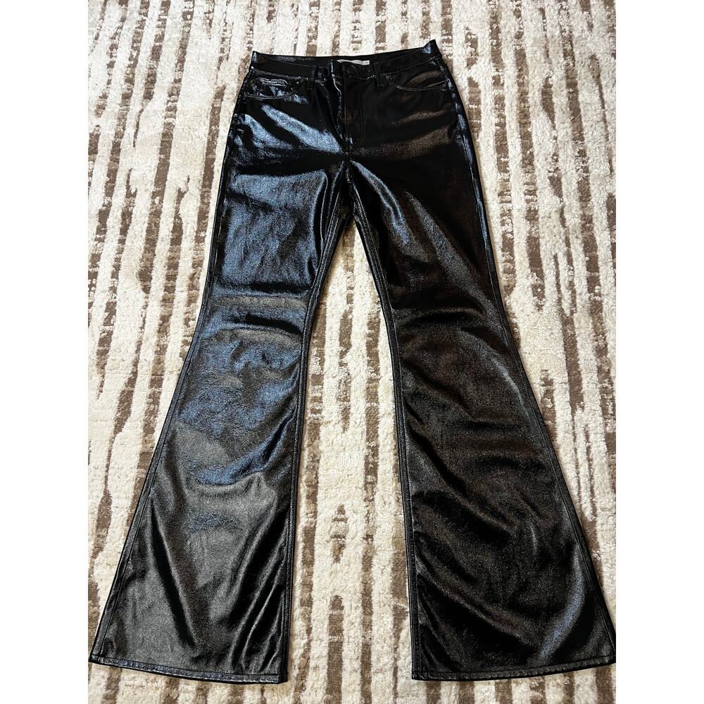 Hudson Patent Leather Holly High Rise Flare Pant Womens Size 29